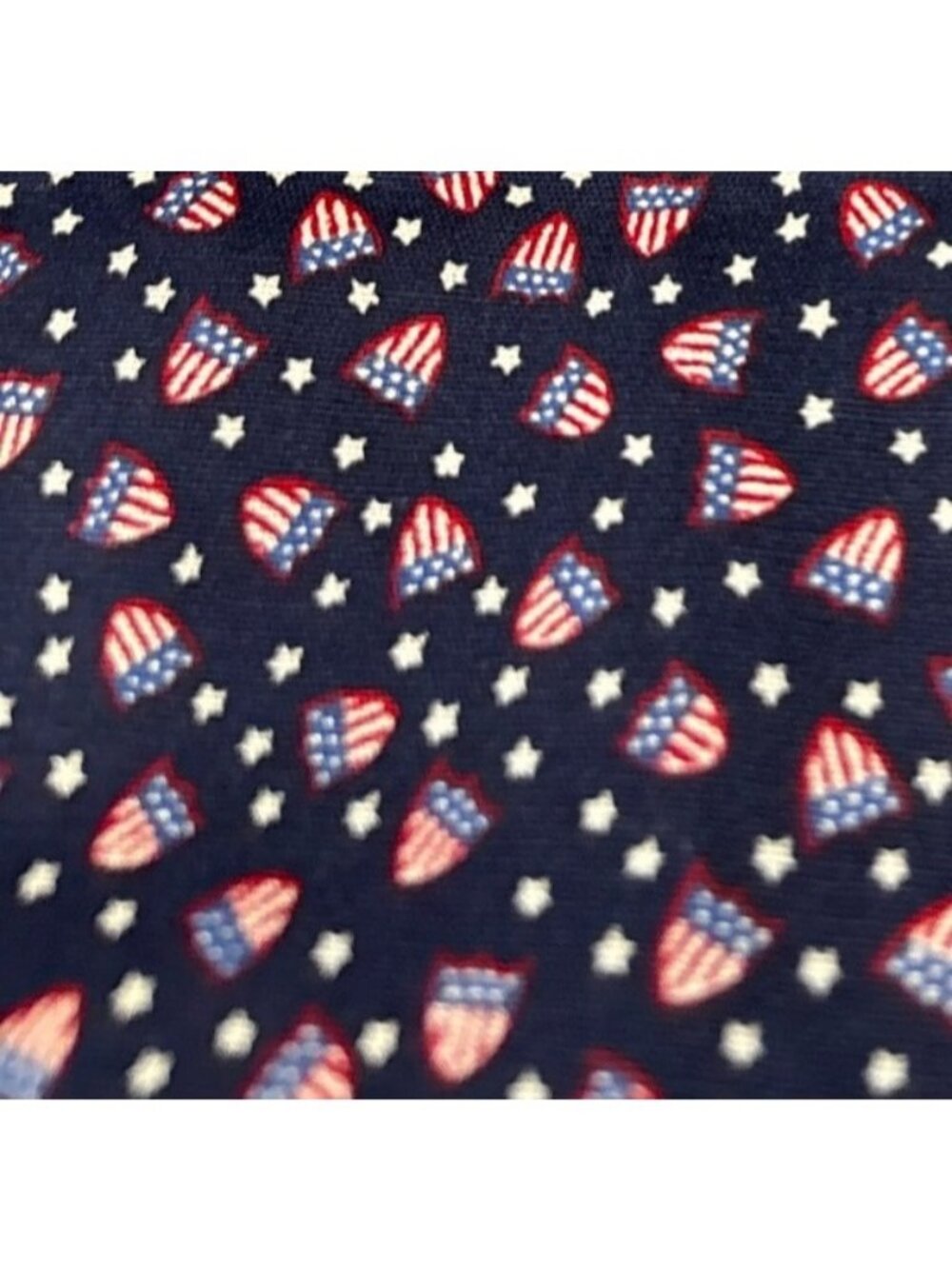American Flag Shield Print Cotton Fabric 1/2 yard x 44” Patriotic Red White Blue